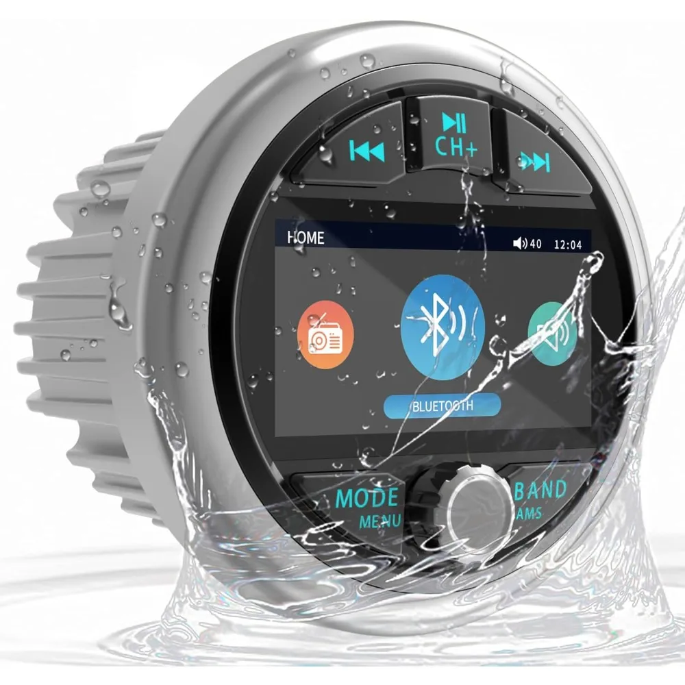 Bluetooth Marine Gauge Stereo System: Waterproof Boat AM FM Radio Receiver - 3 Inch LCD Display Digital Multimedia MP5 Player
Bluetooth Marine Gauge Stereo System: Waterproof Boat AM FM Radio Receiver - 3 Inch LCD Display Digital Multimedia MP5 Player