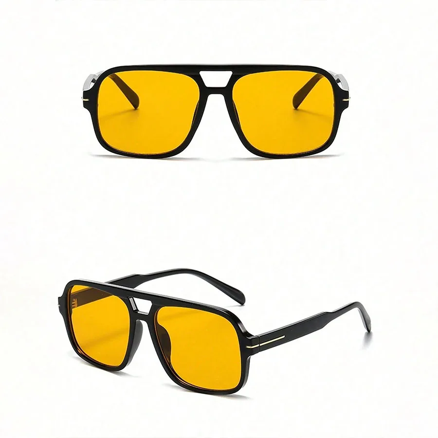 1pc Retro Double Beam Square Glasses, High End Street Photography, Elegant Retro Versatile Fashion Glasses, Vacation Beach Acces
1pc Retro Double Beam Square Glasses, High End Street Photography, Elegant Retro Versatile Fashion Glasses, Vacation Beach Acces