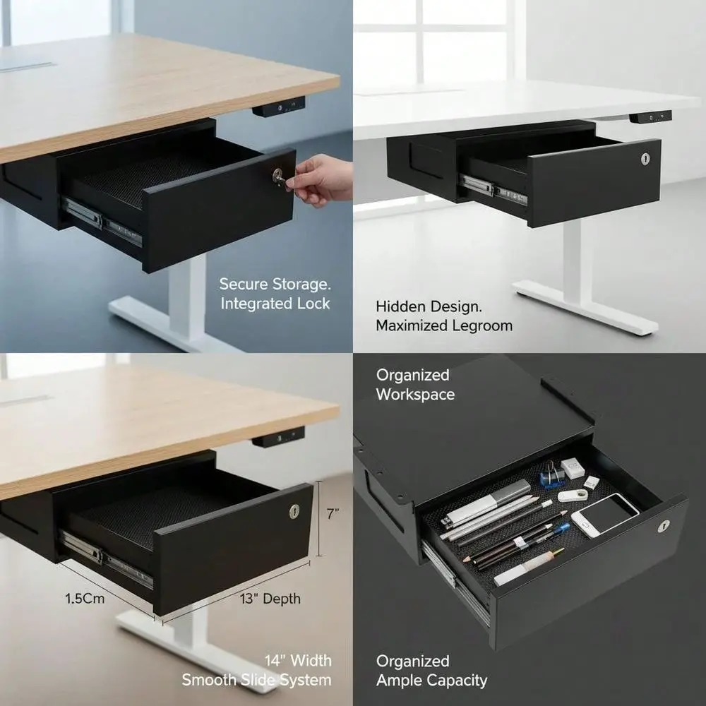 Shipping Hidden Desktop Tray 14x13x7 In For Home Office Standing Desk Study Room, Lockable Security Storage Organizer PullOut M
Shipping Hidden Desktop Tray 14x13x7 In For Home Office Standing Desk Study Room, Lockable Security Storage Organizer PullOut M