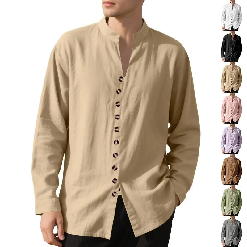 Linen Mens Standing Collar Long Swedish Shirt Button Design Iron Free Treatment Other Material 100% Summer Casual Inner Wear
Linen Mens Standing Collar Long Swedish Shirt Button Design Iron Free Treatment Other Material 100% Summer Casual Inner Wear