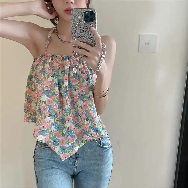 Summer Sexy Floral Multicolor Sling Sleeveless Camis Women Clothing Lolita Sweet Irregular Lacing Slim Thin Camisole All-match
Summer Sexy Floral Multicolor Sling Sleeveless Camis Women Clothing Lolita Sweet Irregular Lacing Slim Thin Camisole All-match