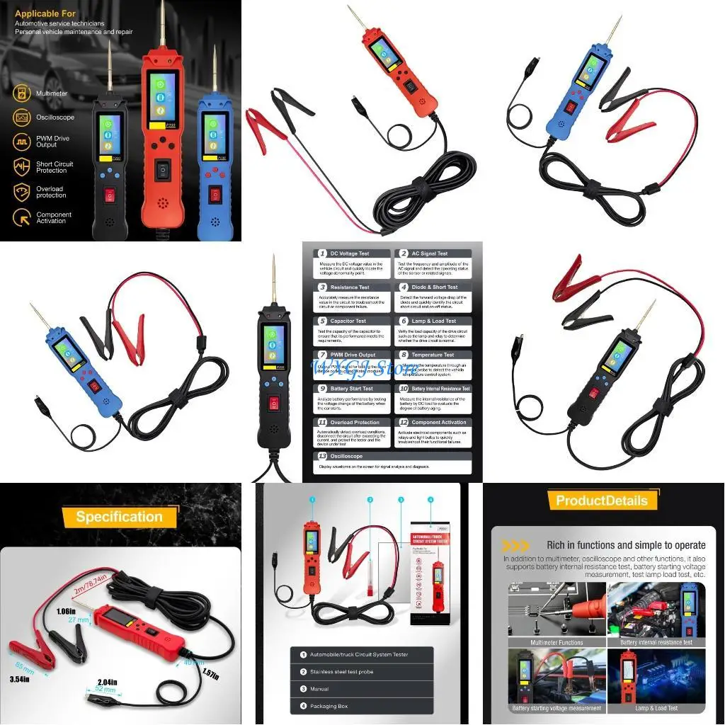 37JE Multifunction Car Circuits Tester 12V/24V with Resistance diodes & Capacitors Testing Automotive Circuits Diagnostic Tool
37JE Multifunction Car Circuits Tester 12V/24V with Resistance diodes & Capacitors Testing Automotive Circuits Diagnostic Tool