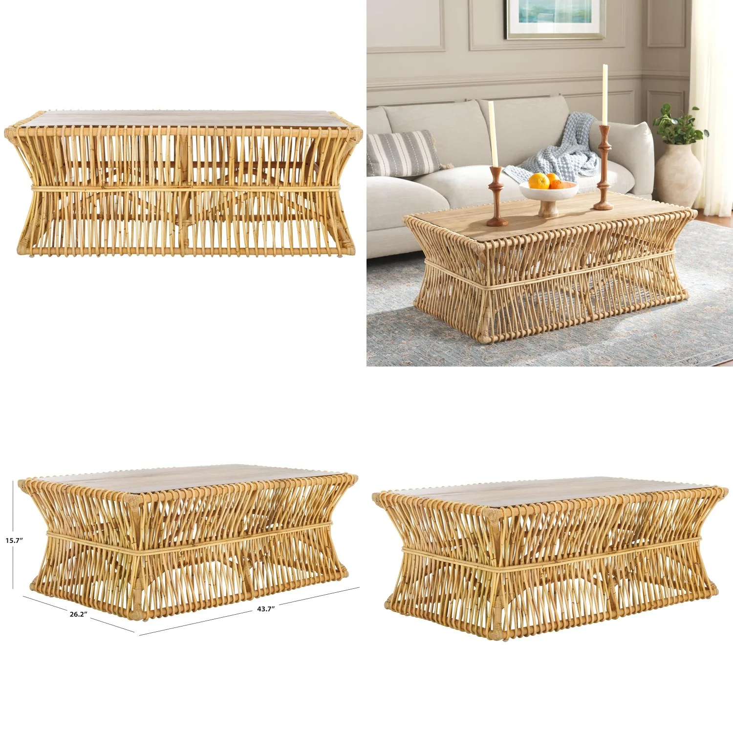 Tropical Coastal Boho Natural Rattan Solid Wood Coffee Table Fully Assembled, Customized
Tropical Coastal Boho Natural Rattan Solid Wood Coffee Table Fully Assembled, Customized