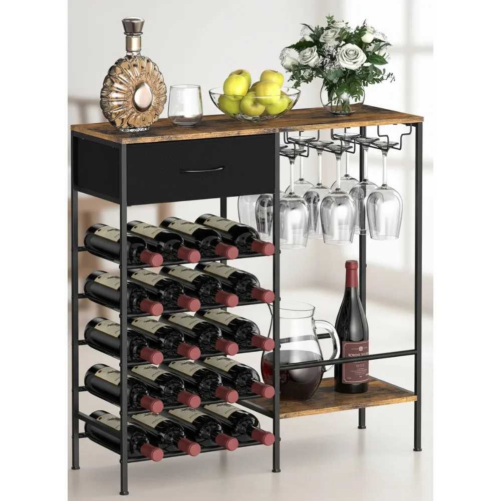 Freestanding Wine Bar Cabinet with Glass Holder - 20 Bottle Storage, Multi-Functional Home Bar for Kitchen Dining Living Room
Freestanding Wine Bar Cabinet with Glass Holder - 20 Bottle Storage, Multi-Functional Home Bar for Kitchen Dining Living Room