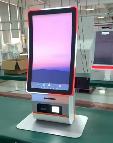 23.6 Inch Outdoor Self-service Booth For Purchasing Movie Tickets, Android 10 Point Touch Curved Screen Self-service Machine