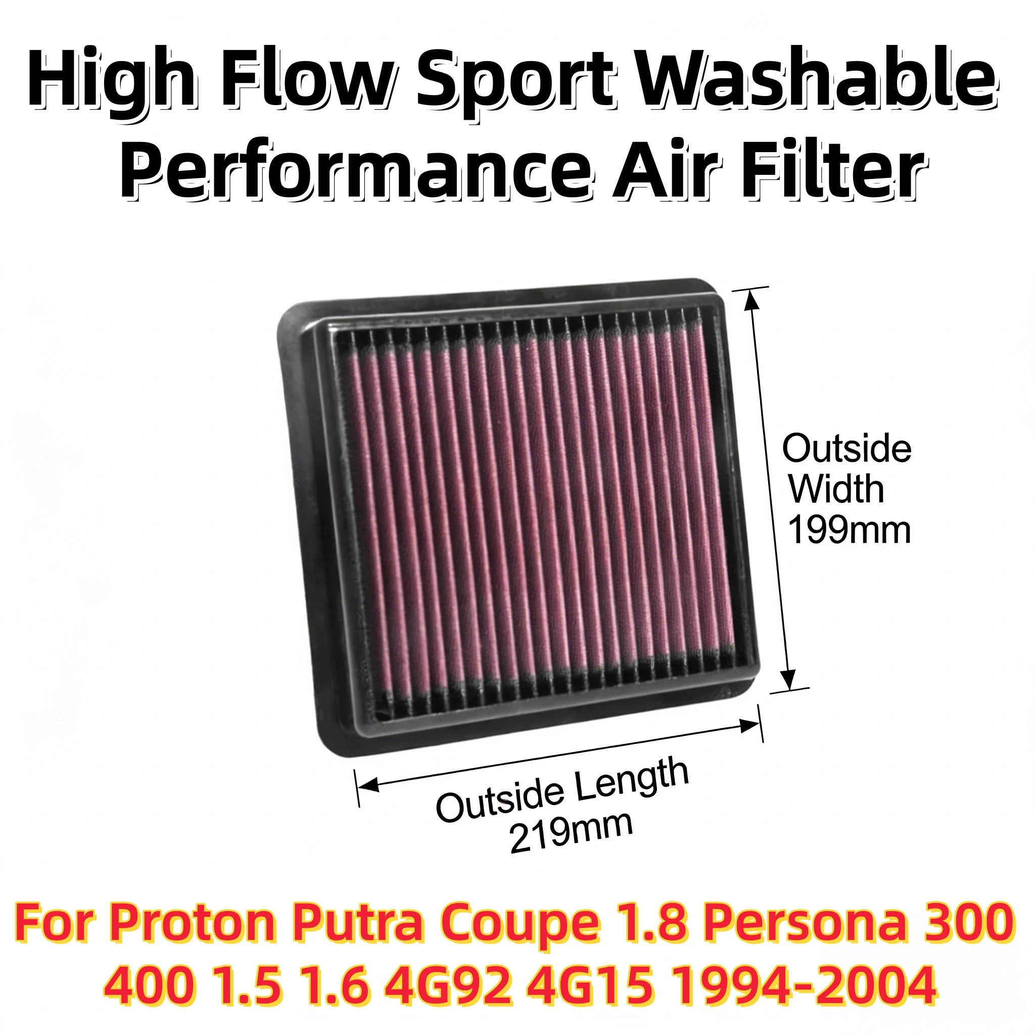 Высокопроизводительный моющийся спортивный воздушный фильтр для Proton Putra Coupe 1.8, Persona 300, 400, 1.5, 1.6, 4G92, 4G15, 1994-2004, 33-2074
Высокопроизводительный моющийся спортивный воздушный фильтр для Proton Putra Coupe 1.8, Persona 300, 400, 1.5, 1.6, 4G92, 4G15, 1994-2004, 33-2074