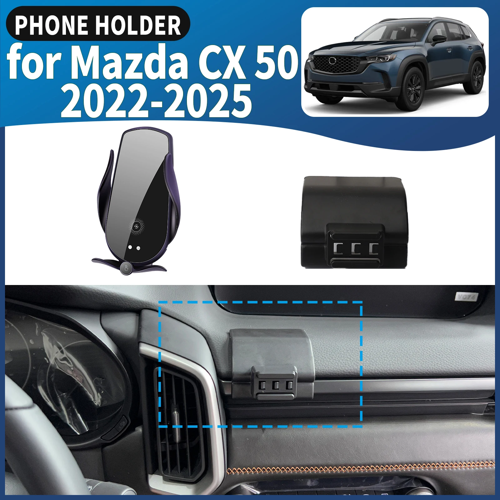 fit for Mazda CX 50 CX50 2022 2023-2025 Car Phone Holder Mount Vehicle-Specific GPS Navigation Easy Installation accessoires 
fit for Mazda CX 50 CX50 2022 2023-2025 Car Phone Holder Mount Vehicle-Specific GPS Navigation Easy Installation accessoires