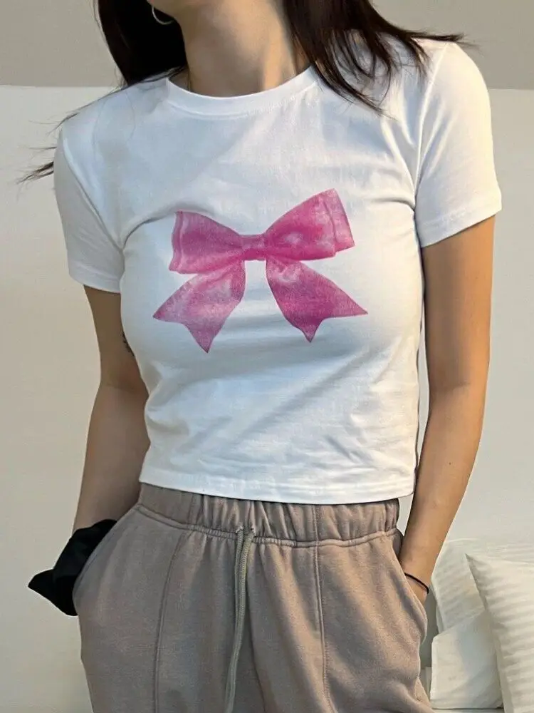 Tawaaiw Korean Fashion Bow Print T Shirt Women Clothes Short Sleeve Crop Top Slim Summer Tops Streetwear Harajuku 2000s Y2k Tee
Tawaaiw Korean Fashion Bow Print T Shirt Women Clothes Short Sleeve Crop Top Slim Summer Tops Streetwear Harajuku 2000s Y2k Tee
