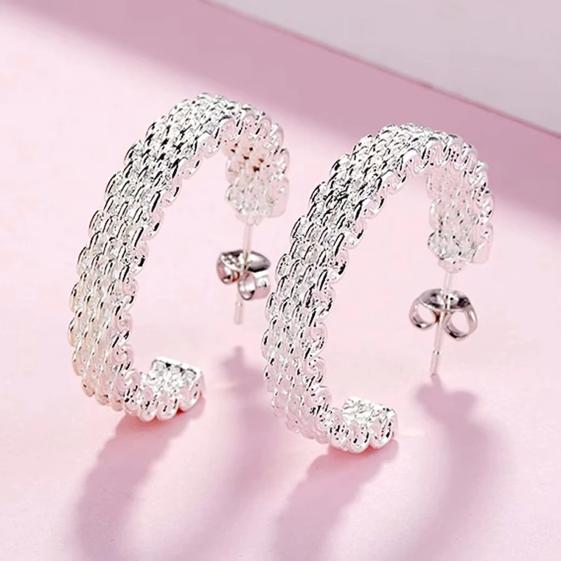 Popular Fine 925 Sterling Silver Charms Stud Earrings For Women Creativity Christmas Gifts Street all-match Party Jewelry
Popular Fine 925 Sterling Silver Charms Stud Earrings For Women Creativity Christmas Gifts Street all-match Party Jewelry