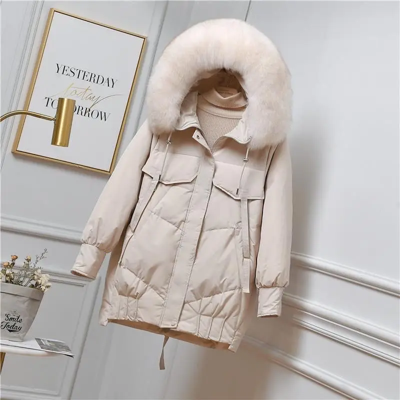 Woman White Duck Midi-length Down Jackets Female Solid Thicken Collar Hooded Fashion Slim Winter Casual Warm Basic Coat G572
Woman White Duck Midi-length Down Jackets Female Solid Thicken Collar Hooded Fashion Slim Winter Casual Warm Basic Coat G572