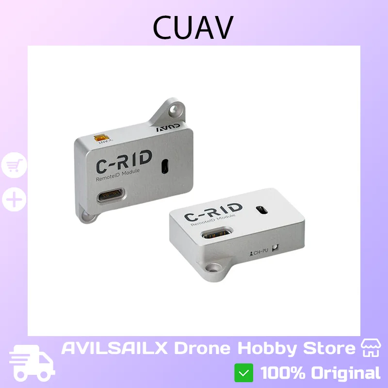 CUAV C-RID Drone Remote ID Module 2.4GHz WiFi Bluetooth Broadcast DroneCAN UART Telemetry for FPV UAV Compliance
CUAV C-RID Drone Remote ID Module 2.4GHz WiFi Bluetooth Broadcast DroneCAN UART Telemetry for FPV UAV Compliance