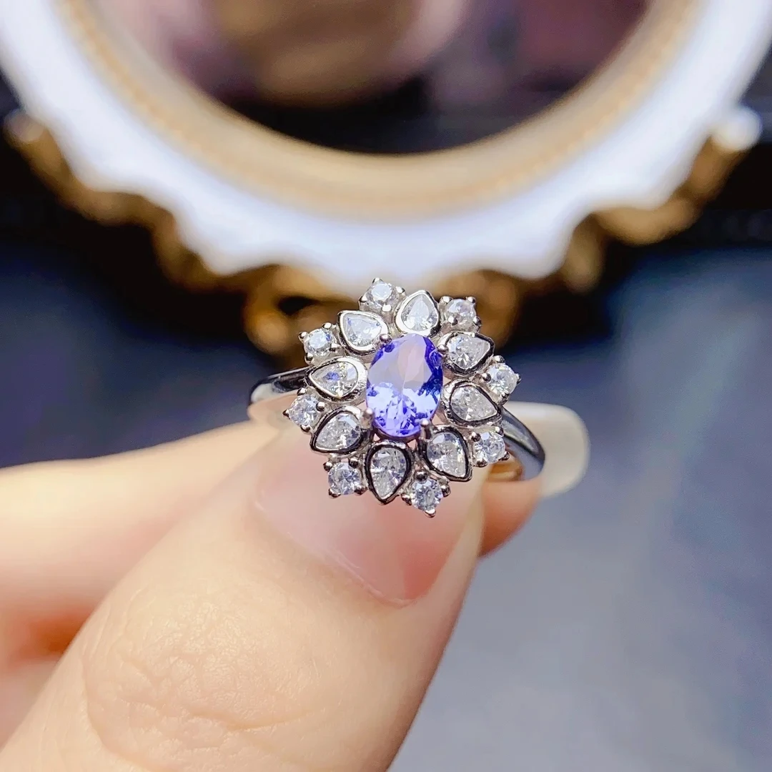 MeiBaPJ Natural Tanzanite Gemstone Flower Fashion Ring for Women 925 Sterling Silver Fine Wedding Jewelry
MeiBaPJ Natural Tanzanite Gemstone Flower Fashion Ring for Women 925 Sterling Silver Fine Wedding Jewelry
