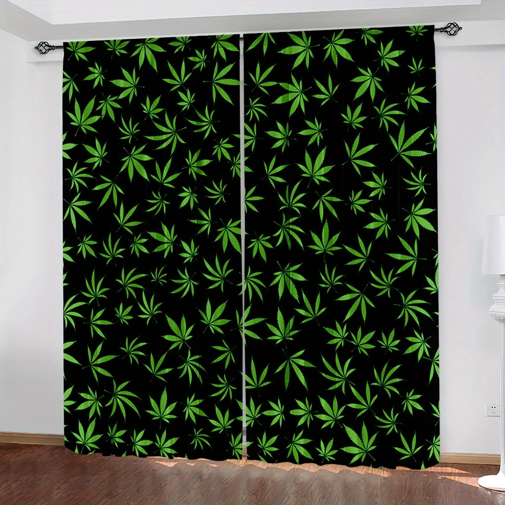 2pcs Cannabis Leaf Curtains Green Plant Pattern Print Drape Game Room Man Cave Window Treatment Stoner Home Decor Panels
2pcs Cannabis Leaf Curtains Green Plant Pattern Print Drape Game Room Man Cave Window Treatment Stoner Home Decor Panels