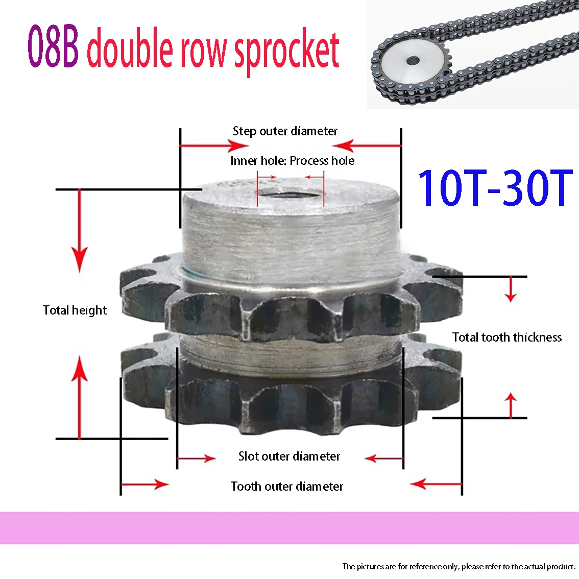 08B Double Row Sprocket 10/11/12/13/14/15/16/17/18/19/20/21/22/23/24/25 Teeth Industrial Machinery Transmission Gear
08B Double Row Sprocket 10/11/12/13/14/15/16/17/18/19/20/21/22/23/24/25 Teeth Industrial Machinery Transmission Gear