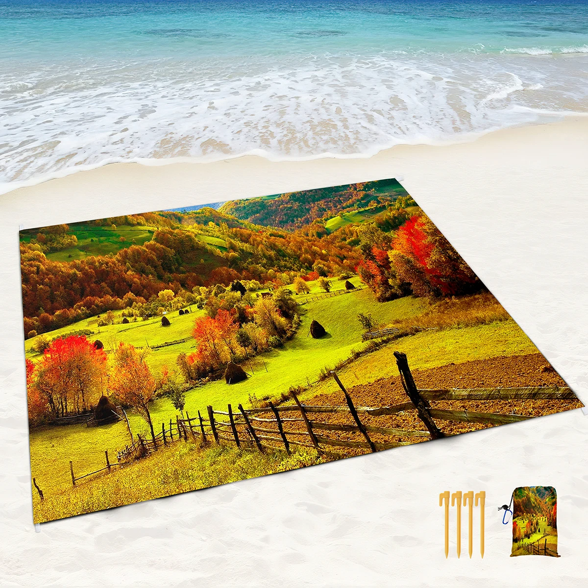 Farm Beach Mat Picnic Blanket Sandproof Compact Lightweight Outdoor Portable Waterproof Mat for Travel Camping Hiking Vacation
Farm Beach Mat Picnic Blanket Sandproof Compact Lightweight Outdoor Portable Waterproof Mat for Travel Camping Hiking Vacation