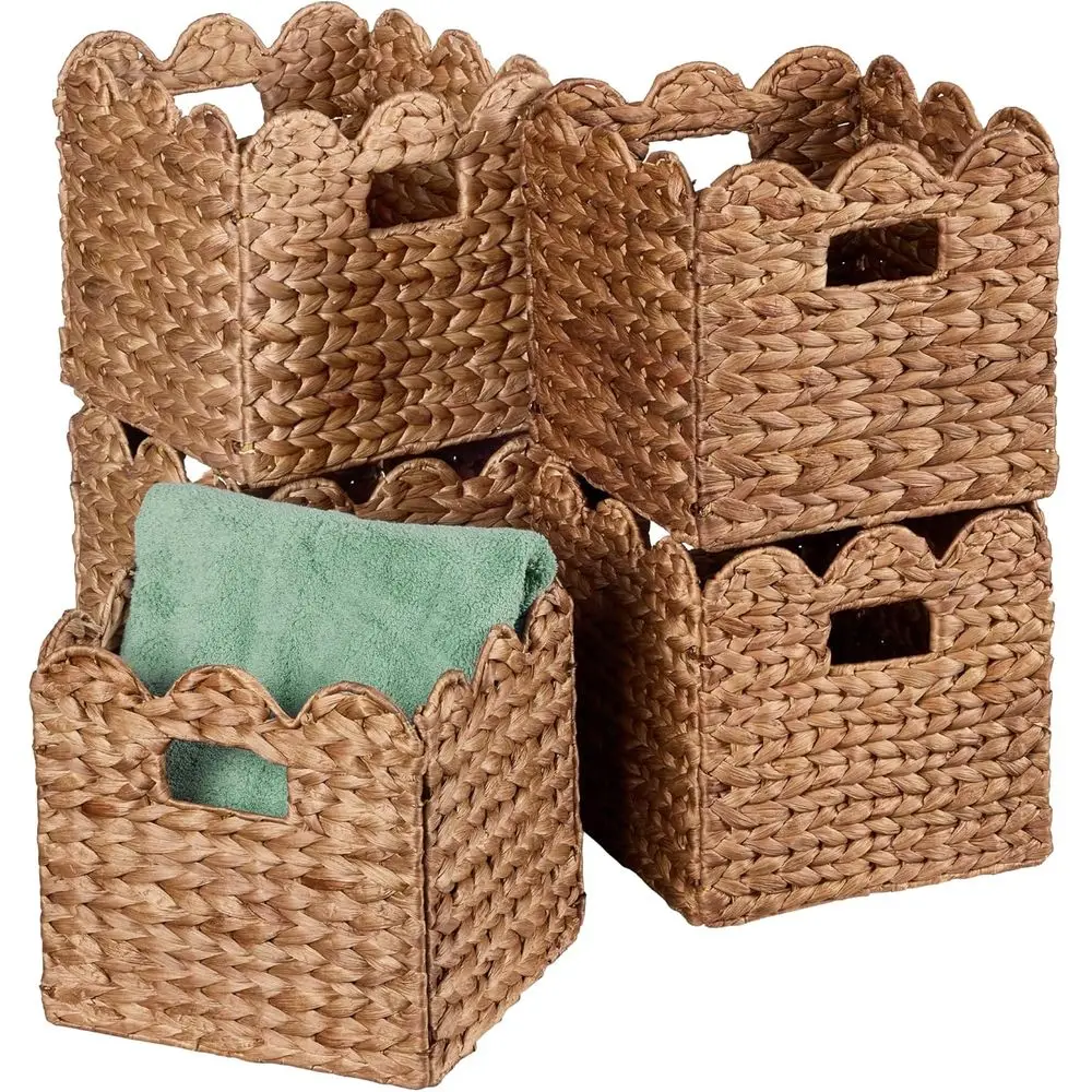 Set of 5 Collapsible Scalloped Hyacinth Baskets - Multipurpose Storage Organizers for Laundry, Bedroom, Living Room, Shelves in
Set of 5 Collapsible Scalloped Hyacinth Baskets - Multipurpose Storage Organizers for Laundry, Bedroom, Living Room, Shelves in