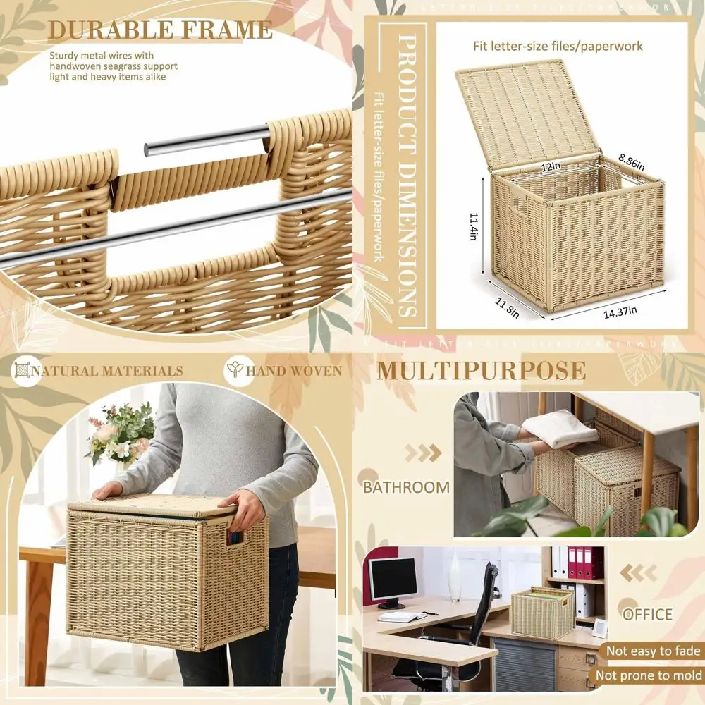 Плетеная корзина-органайзер для хранения 14,17 x 11,81 x 11,42 дюйма, декоративная корзина или подвесной органайзер, портативный складной органайзер для хранения писем
Плетеная корзина-органайзер для хранения 14,17 x 11,81 x 11,42 дюйма, декоративная корзина или подвесной органайзер, портативный складной органайзер для хранения писем