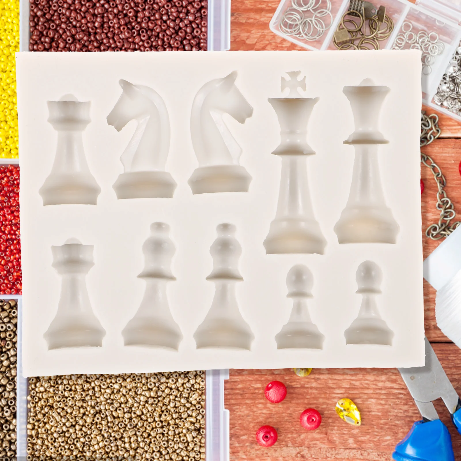 1Set Chess Mold Silicone Flexible Durable Mold for DIY Chess Piece Crafting Casting Molds Silicone Crafts Molds 
1Set Chess Mold Silicone Flexible Durable Mold for DIY Chess Piece Crafting Casting Molds Silicone Crafts Molds