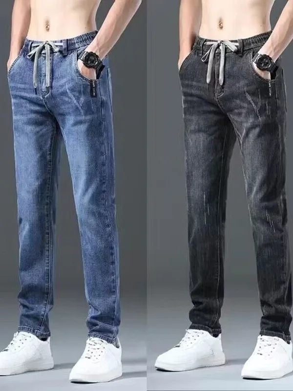 Elastic Waist Casual Jeans Men's Lightweight Stretchy Workwear Straight Leg Comfortable Fit Spring Summer Fashion Style
Elastic Waist Casual Jeans Men's Lightweight Stretchy Workwear Straight Leg Comfortable Fit Spring Summer Fashion Style