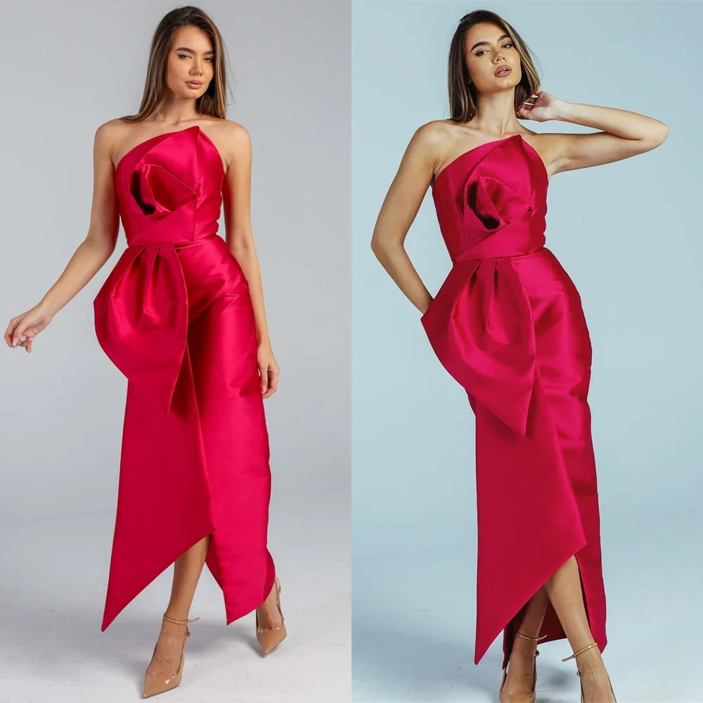 Customized Modern Satin Evening Dresses Exquisite Strapless Sleeveless Homecoming Dresses Charming Special Occasion Gowns
Customized Modern Satin Evening Dresses Exquisite Strapless Sleeveless Homecoming Dresses Charming Special Occasion Gowns