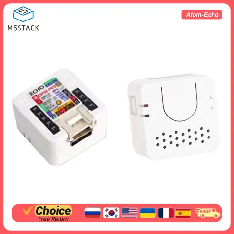 M5Stack ATOM Echo ESP32 Programmable Smart Speaker Development Board Smart Home Assistant Home Voice Control