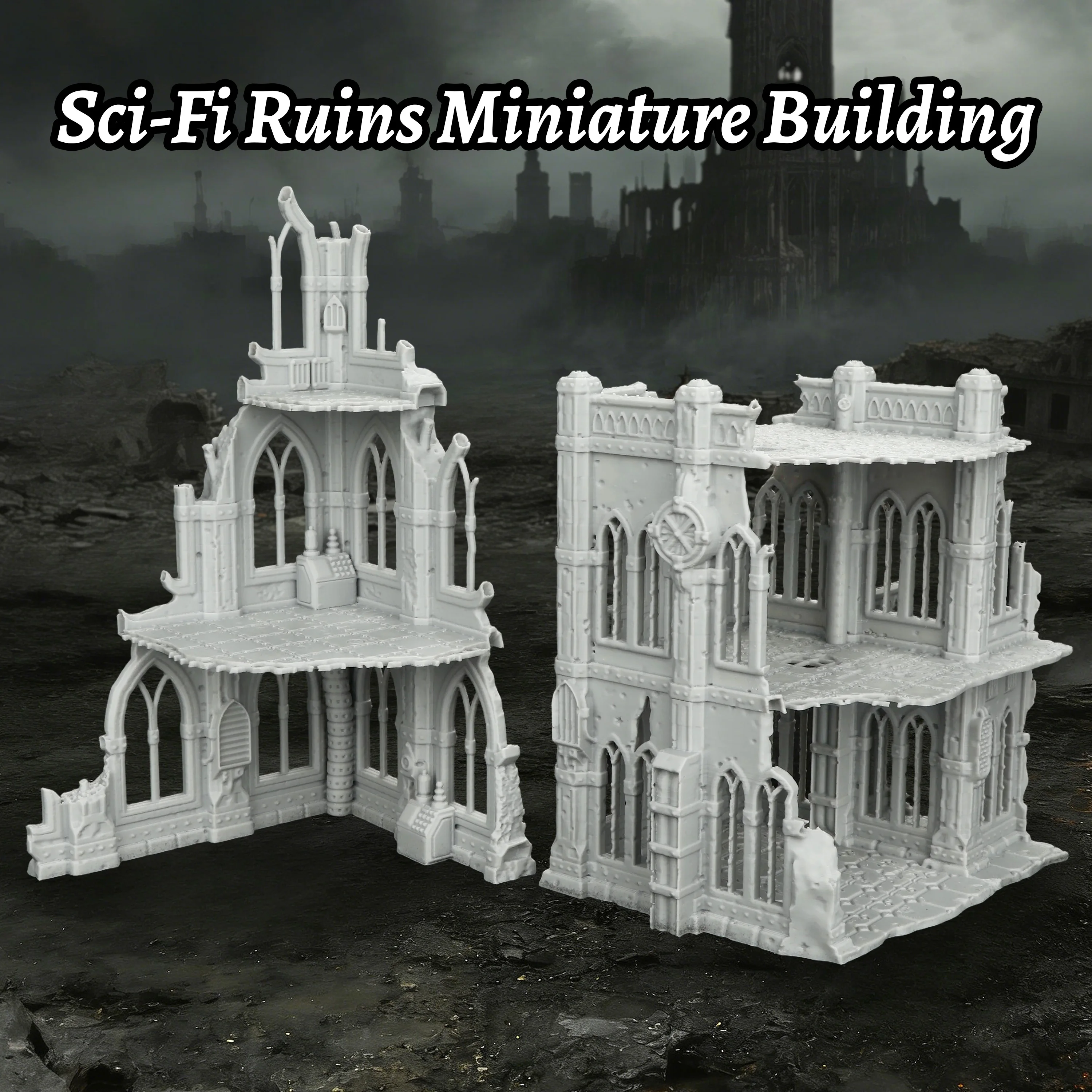 Sci-Fi Ruins Building Set – 1:56 Fantasy TTRPG Terrain, Cathedral Diorama, Ruined City Collectible for Adventure & Exploration
Sci-Fi Ruins Building Set – 1:56 Fantasy TTRPG Terrain, Cathedral Diorama, Ruined City Collectible for Adventure & Exploration
