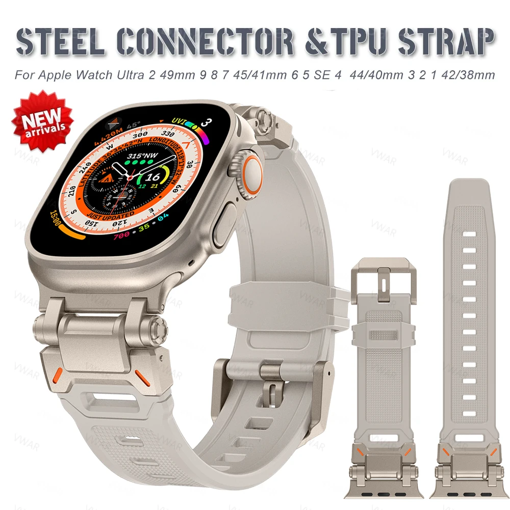 VWAR Explorer ремешок для Apple Watch Ultra 2 49 мм TPU спортивный ремешок для iWatch серии 9 8 7 6 5 4 SE 45 мм 44 мм 42 мм металлический разъем
VWAR Explorer ремешок для Apple Watch Ultra 2 49 мм TPU спортивный ремешок для iWatch серии 9 8 7 6 5 4 SE 45 мм 44 мм 42 мм металлический разъем