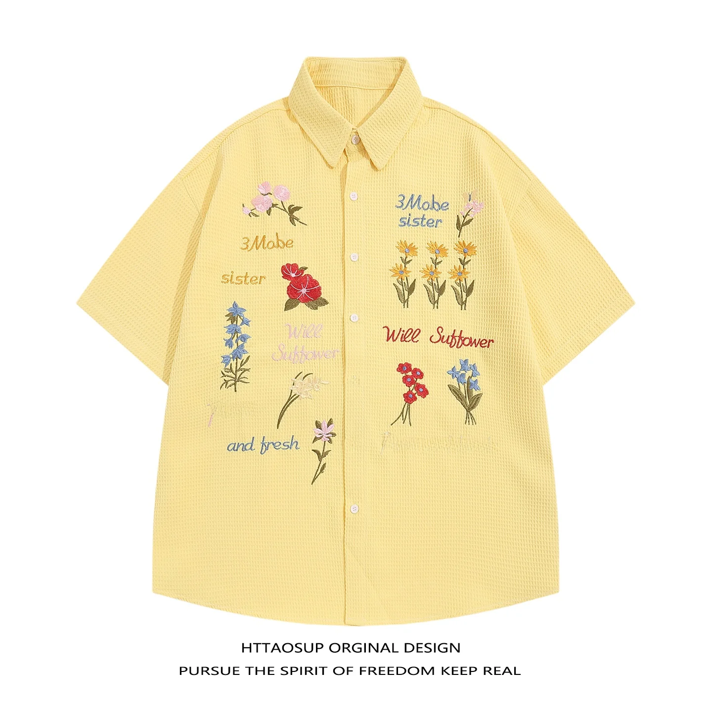 HTTAOSUP American Retro Wafer Grid Flower Embroidery Shirt Short Sleeve Loose Lazy Style Casual Versatile Summer Pol...
HTTAOSUP American Retro Wafer Grid Flower Embroidery Shirt Short Sleeve Loose Lazy Style Casual Versatile Summer Pol...