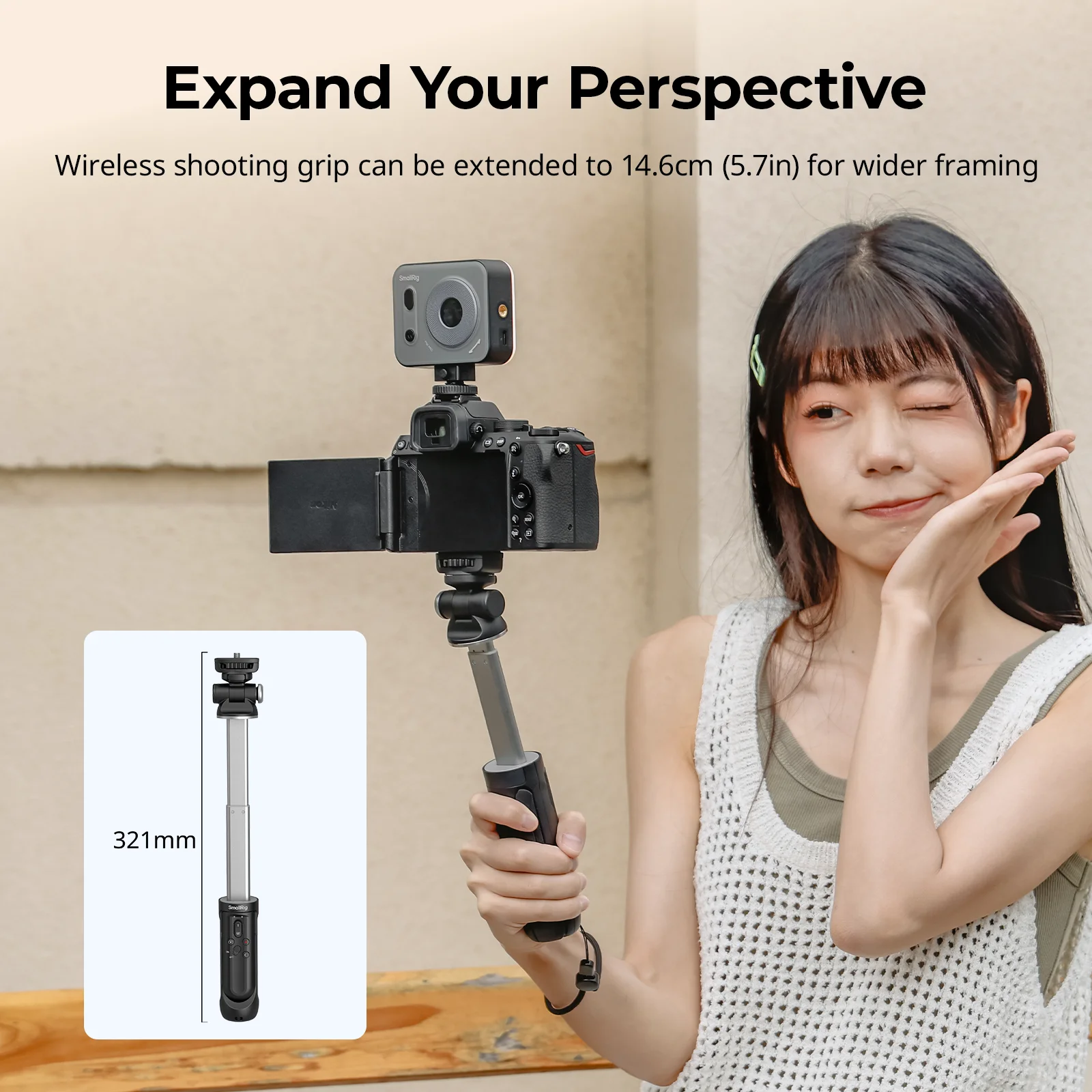 SmallRig SR-RG2 Wireless Shooting Grip Vlog Tripod Selfie Stick for Sony A6700/ZV-E10/A6400 for Canon EOS R5/R6/R6 Mark II -4551
SmallRig SR-RG2 Wireless Shooting Grip Vlog Tripod Selfie Stick for Sony A6700/ZV-E10/A6400 for Canon EOS R5/R6/R6 Mark II -4551