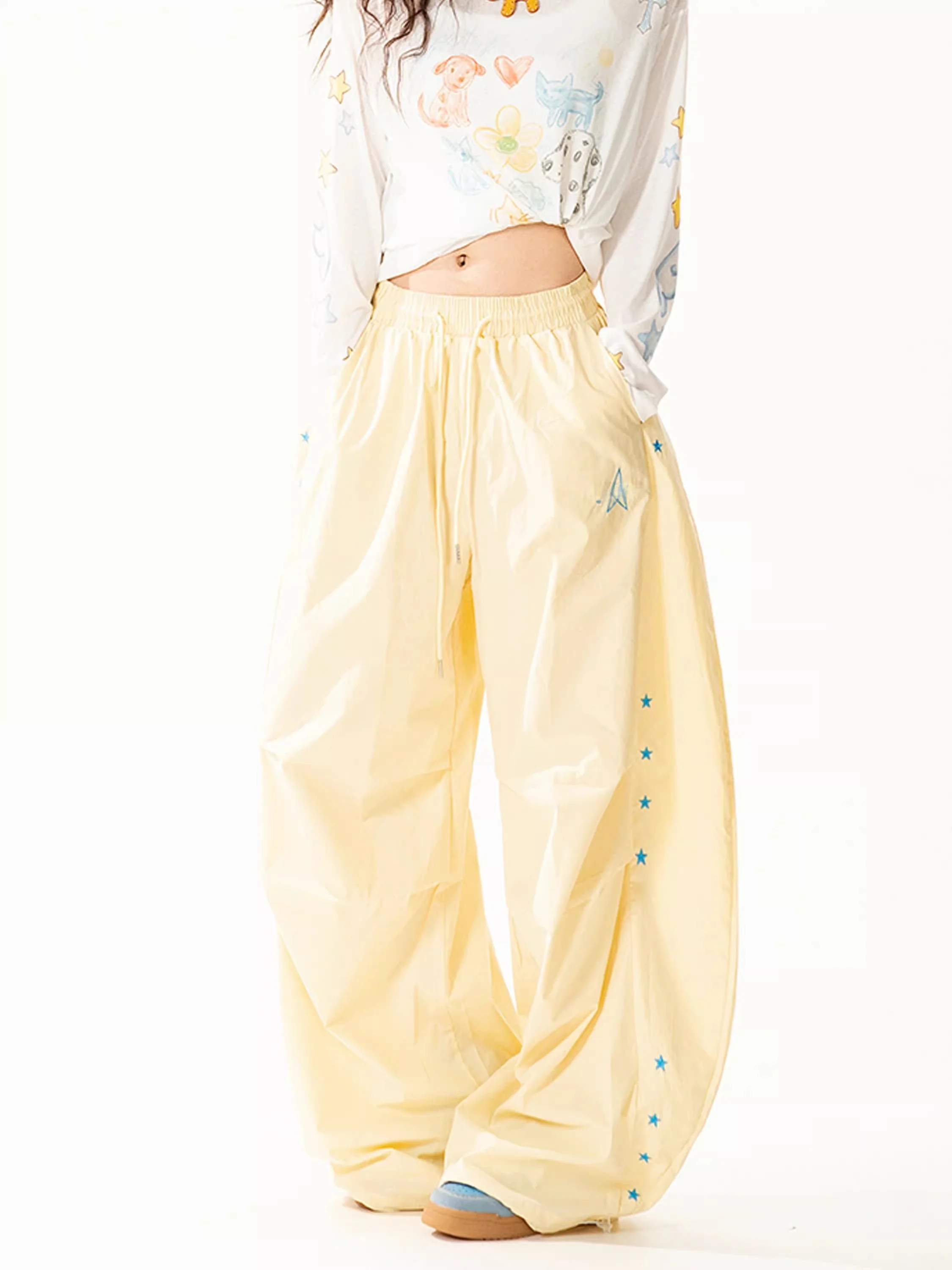 American Retro Star Embroidery Casual Pants Women's Dopaamine Summer Thin Loose Slimming Wide Leg Pants Straight Cut
American Retro Star Embroidery Casual Pants Women's Dopaamine Summer Thin Loose Slimming Wide Leg Pants Straight Cut