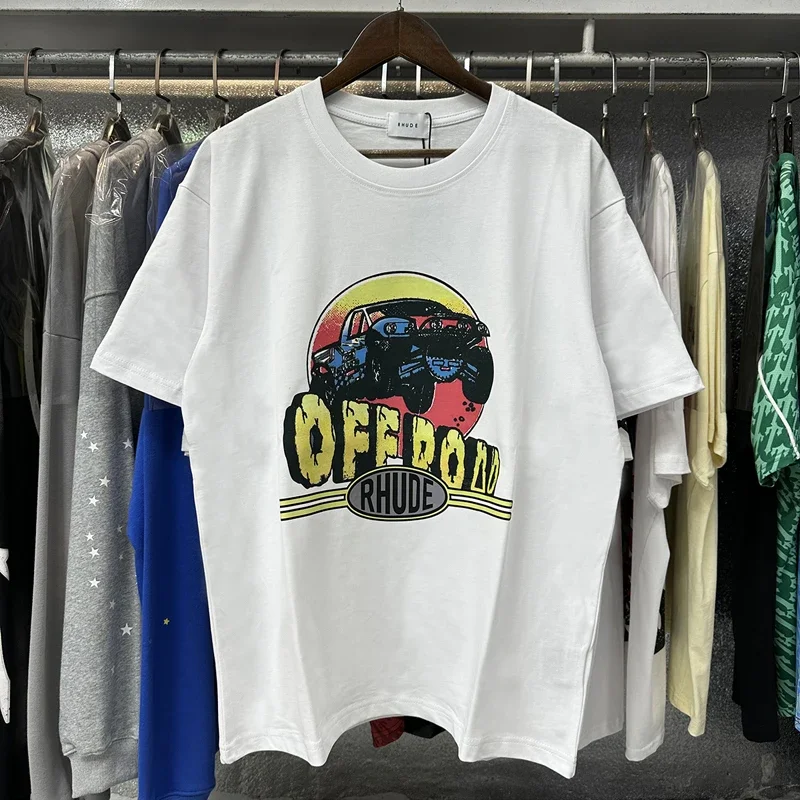 2026 Trendy RHUDE T Shirt Off-road Vehicle Printed Tops High-quality Cotton Casual Short Sleeved T-shirt Men Women
2026 Trendy RHUDE T Shirt Off-road Vehicle Printed Tops High-quality Cotton Casual Short Sleeved T-shirt Men Women