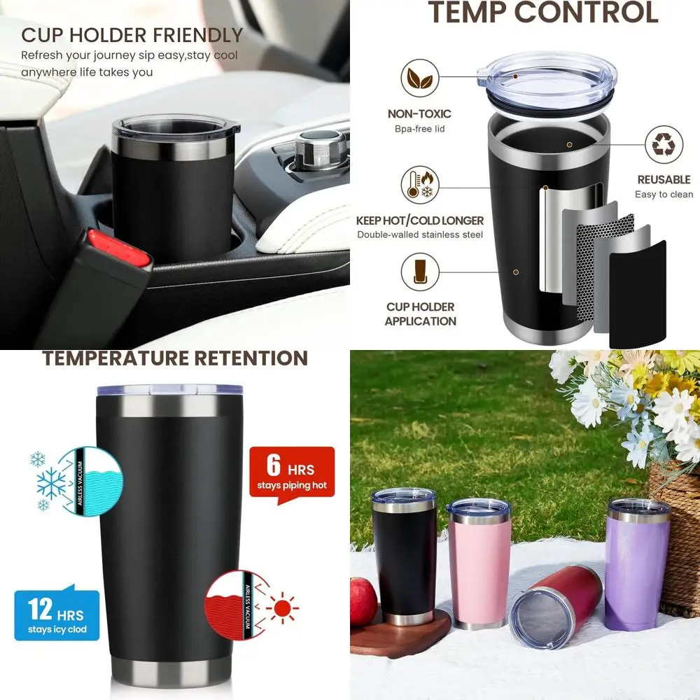 8-Pack Double Wall Vacuum Insulated Stainless Steel Tumblers with Lids and Straws, Durable Powder Coated Travel Mugs for Cold &
8-Pack Double Wall Vacuum Insulated Stainless Steel Tumblers with Lids and Straws, Durable Powder Coated Travel Mugs for Cold &