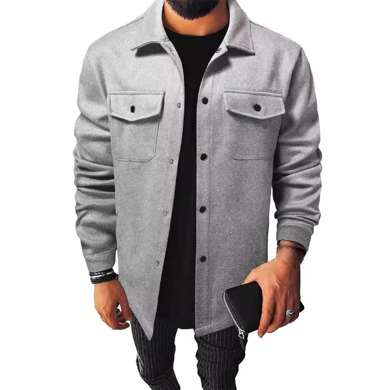 Новинка 2024, повседневные мужские пальто, куртки, однотонные рубашки с лацканами, топы, весна-осень, мужская одежда с длинными рукавами и пуговицами
Новинка 2024, повседневные мужские пальто, куртки, однотонные рубашки с лацканами, топы, весна-осень, мужская одежда с длинными рукавами и пуговицами