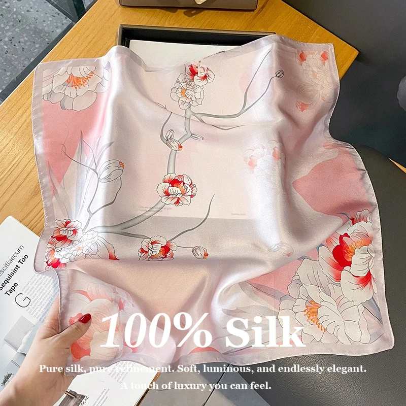 Designer 100% Real Silk Scarf Women Square 53cm Luxury Floral Print Neck Scarf Head Scarf Lady Hijab Bandana Foulard Shawl Wrap
Designer 100% Real Silk Scarf Women Square 53cm Luxury Floral Print Neck Scarf Head Scarf Lady Hijab Bandana Foulard Shawl Wrap