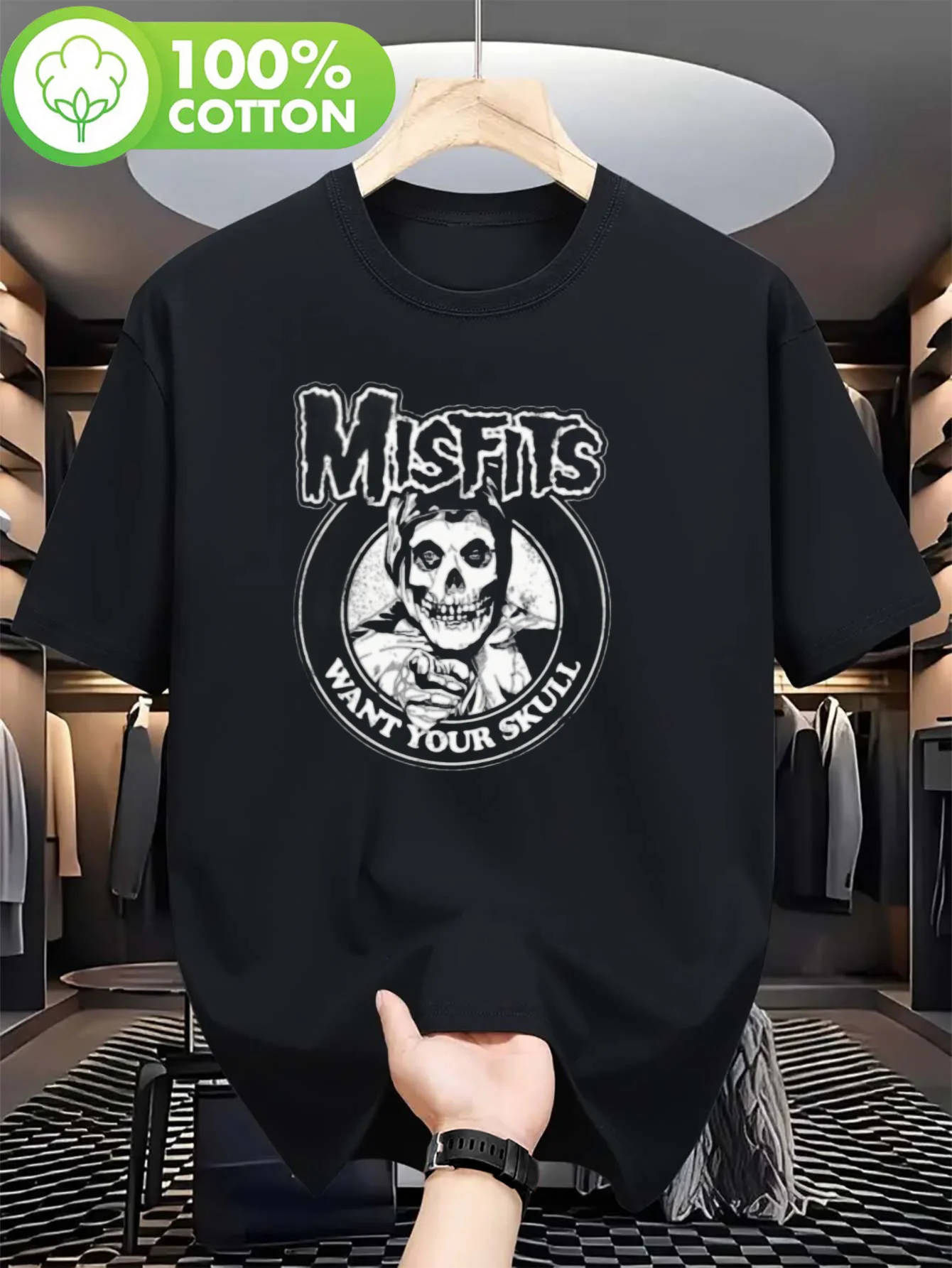 Misfits Vintage 80s Concert T-Shirt - Skull Graphic Print Short Sleeve Tee, 100% Cotton Regular Fit Casual Shirt for Men & Women
Misfits Vintage 80s Concert T-Shirt - Skull Graphic Print Short Sleeve Tee, 100% Cotton Regular Fit Casual Shirt for Men & Women
