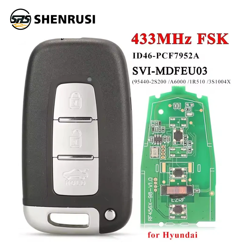 YONSEN 433Mhz Car Remote Smart Key for HYUNDAI Tucson IX35 Accent Veloster Sonata Solaris SantaFe Verna I45 I30 SVI-MDFEU03
YONSEN 433Mhz Car Remote Smart Key for HYUNDAI Tucson IX35 Accent Veloster Sonata Solaris SantaFe Verna I45 I30 SVI-MDFEU03