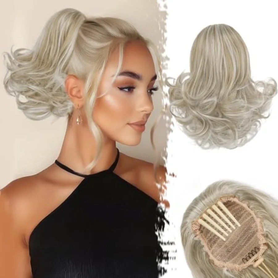 Drawstring Comb Clip Ponytail Extension - 10 Inch Short Wavy Clip in Ponytails Hairpieces for Women - Synthetic Gray Ponytail E
Drawstring Comb Clip Ponytail Extension - 10 Inch Short Wavy Clip in Ponytails Hairpieces for Women - Synthetic Gray Ponytail E