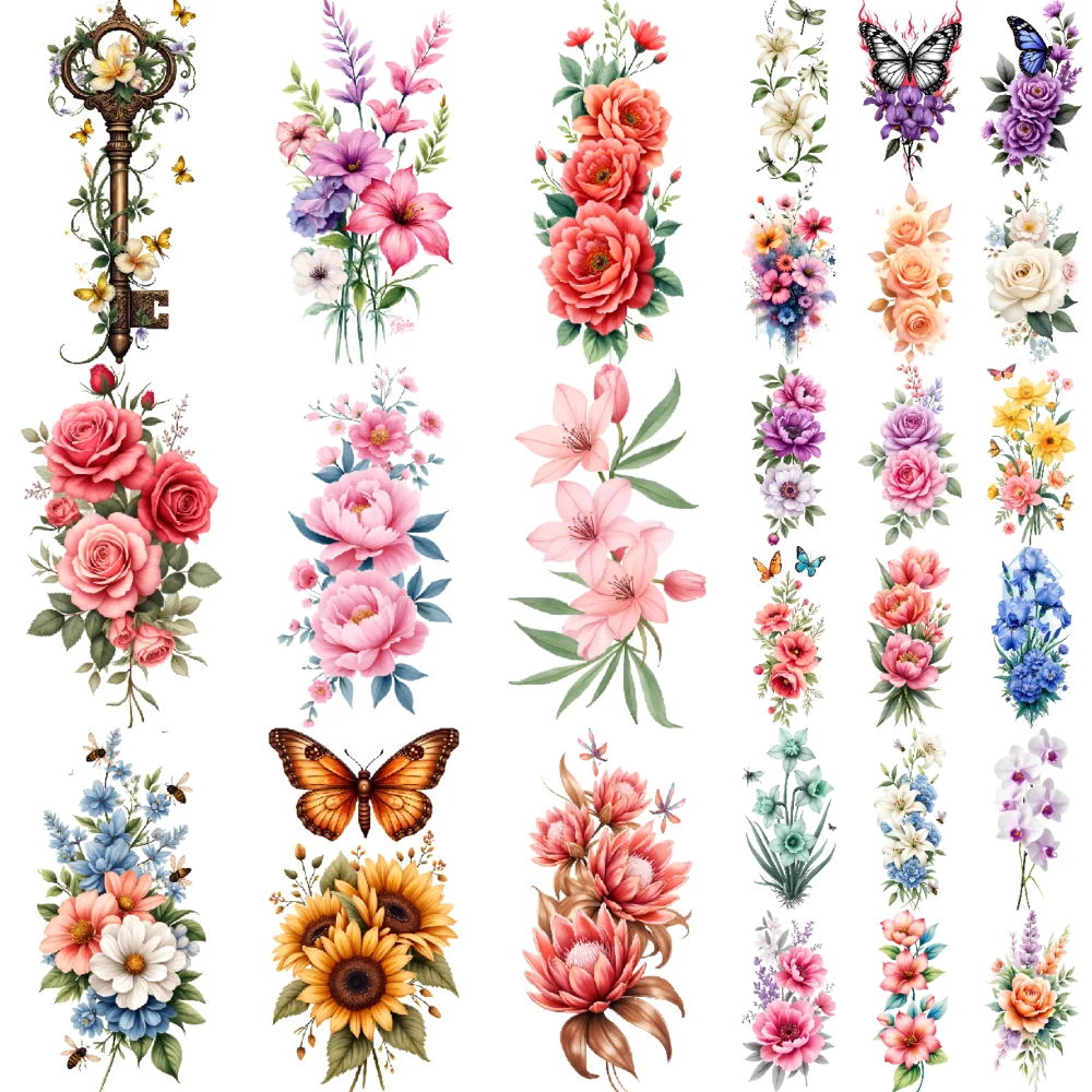 9pcs Temporary Tattoo Colorful Key Orange Roses Sunflowers For Thighs Shoulders Back
9pcs Temporary Tattoo Colorful Key Orange Roses Sunflowers For Thighs Shoulders Back