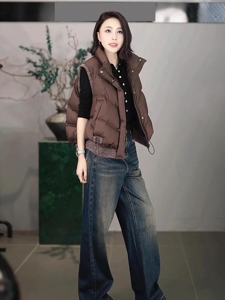 Women's down Cotton Vest Thickened Sleeveless Jacket Outerwear Commute Style Autumn Winter Layering Top plus Size Regular Length
Women's down Cotton Vest Thickened Sleeveless Jacket Outerwear Commute Style Autumn Winter Layering Top plus Size Regular Length