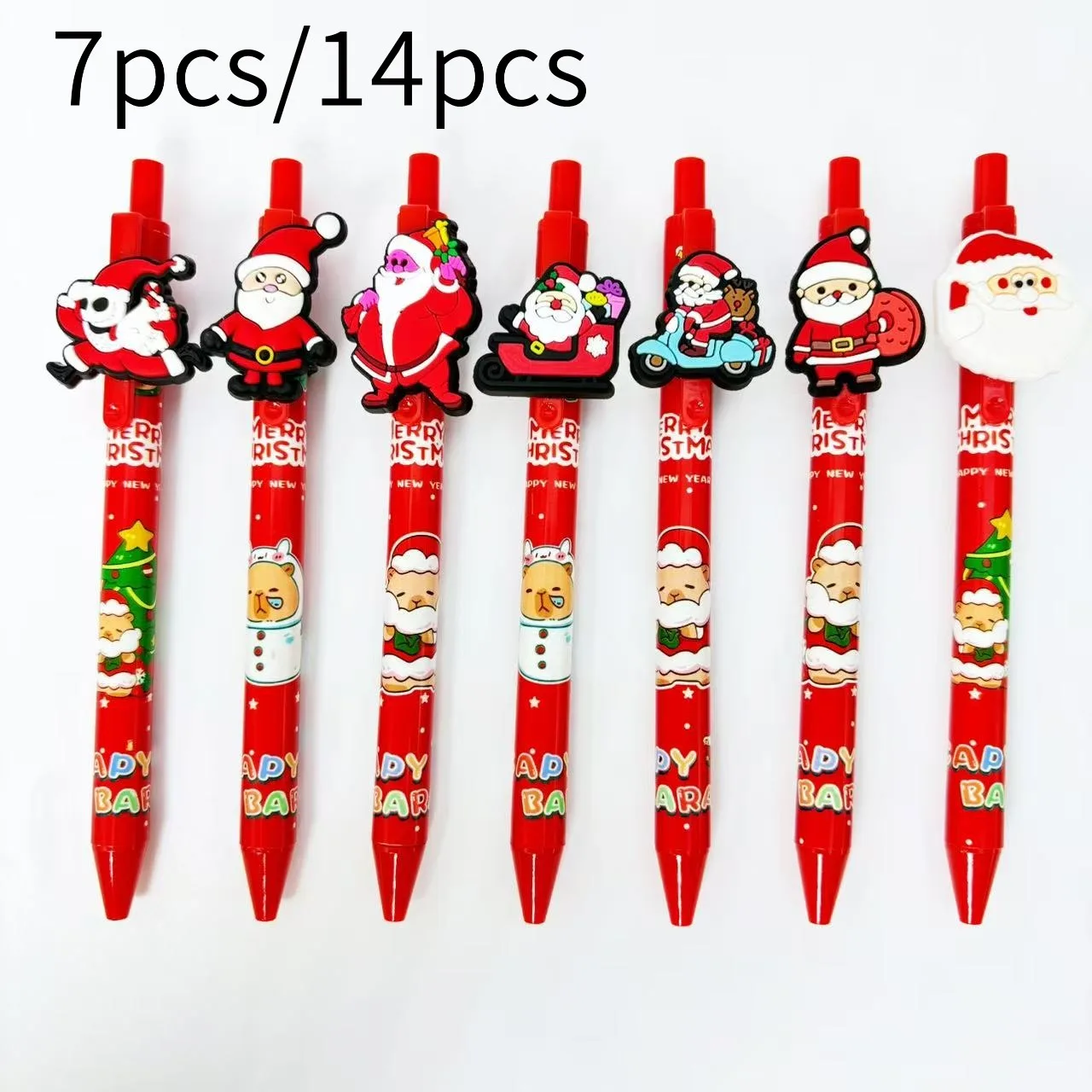 7Pcs/14Pcs Christmas Themed New Retractable Pen Set, Santa Claus Series Red Pen Barrel, Student Writing Gift Pen
7Pcs/14Pcs Christmas Themed New Retractable Pen Set, Santa Claus Series Red Pen Barrel, Student Writing Gift Pen