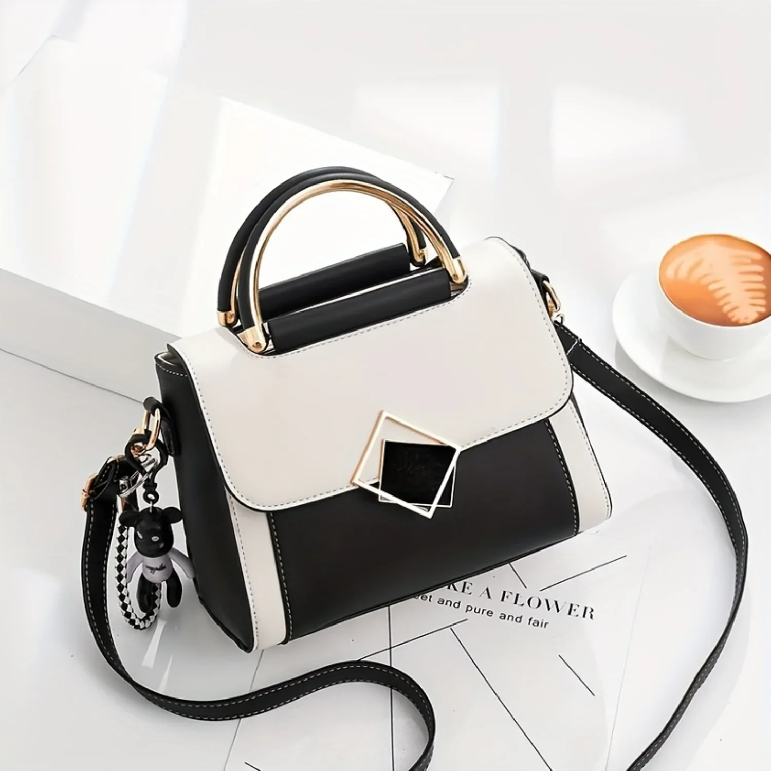 Trendy Color-Block Crossbody Bag - Durable PU Leather - Versatile Top Handle & Strap - Secure Flap Buckle Closure - Perfect for
Trendy Color-Block Crossbody Bag - Durable PU Leather - Versatile Top Handle & Strap - Secure Flap Buckle Closure - Perfect for