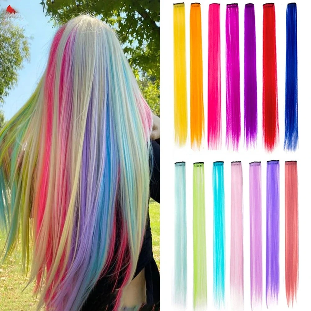 12 Packs 20 Inch Straight Multi-Colors Party Highlights Clip In Hair Extension Synthetic Rainbow Hairpieces For Girls Kids Gift
12 Packs 20 Inch Straight Multi-Colors Party Highlights Clip In Hair Extension Synthetic Rainbow Hairpieces For Girls Kids Gift