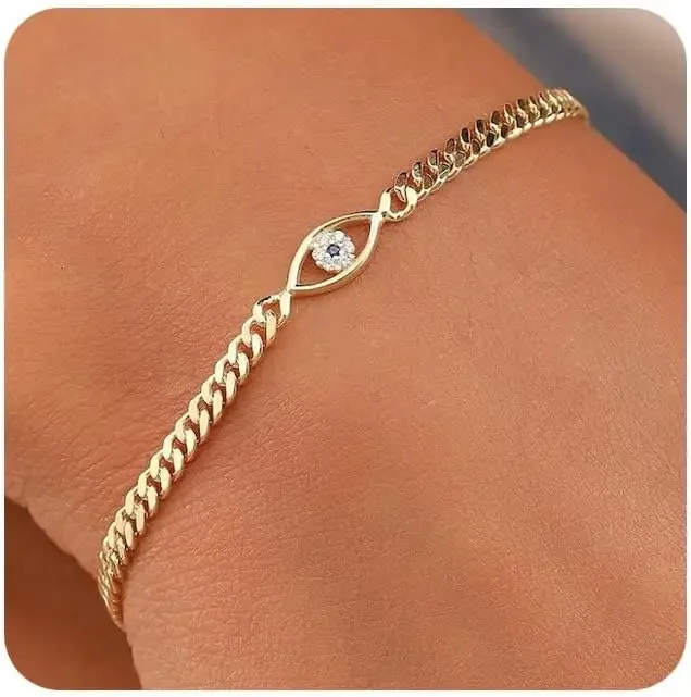 Fashion Gold Thick Chain Bracelets Zircon Devil's Eye Bracelet for Women Summer Beach Resort Party Jewelry Gifts
Fashion Gold Thick Chain Bracelets Zircon Devil's Eye Bracelet for Women Summer Beach Resort Party Jewelry Gifts