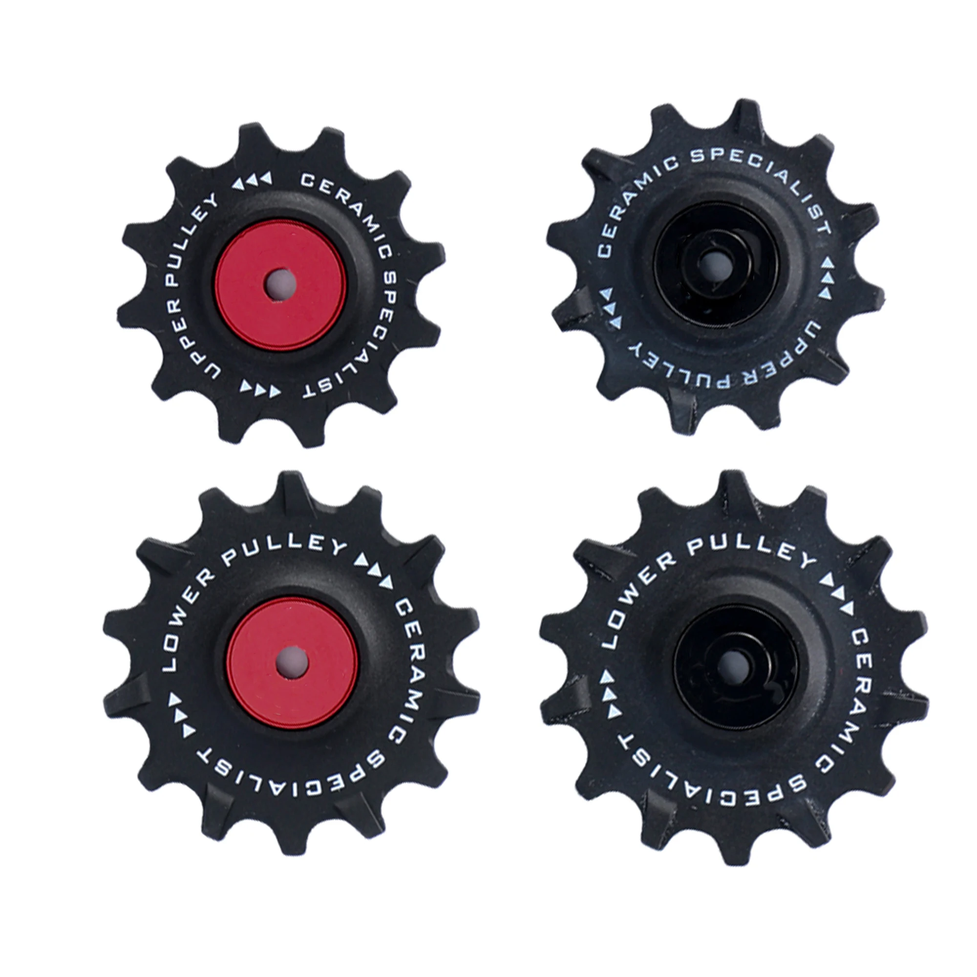 12T+14T Oversized Ceramic/Steel Bearing Jockey Wheel Pulley Set for 10/11Speed Gravel Rear Derailleur
12T+14T Oversized Ceramic/Steel Bearing Jockey Wheel Pulley Set for 10/11Speed Gravel Rear Derailleur