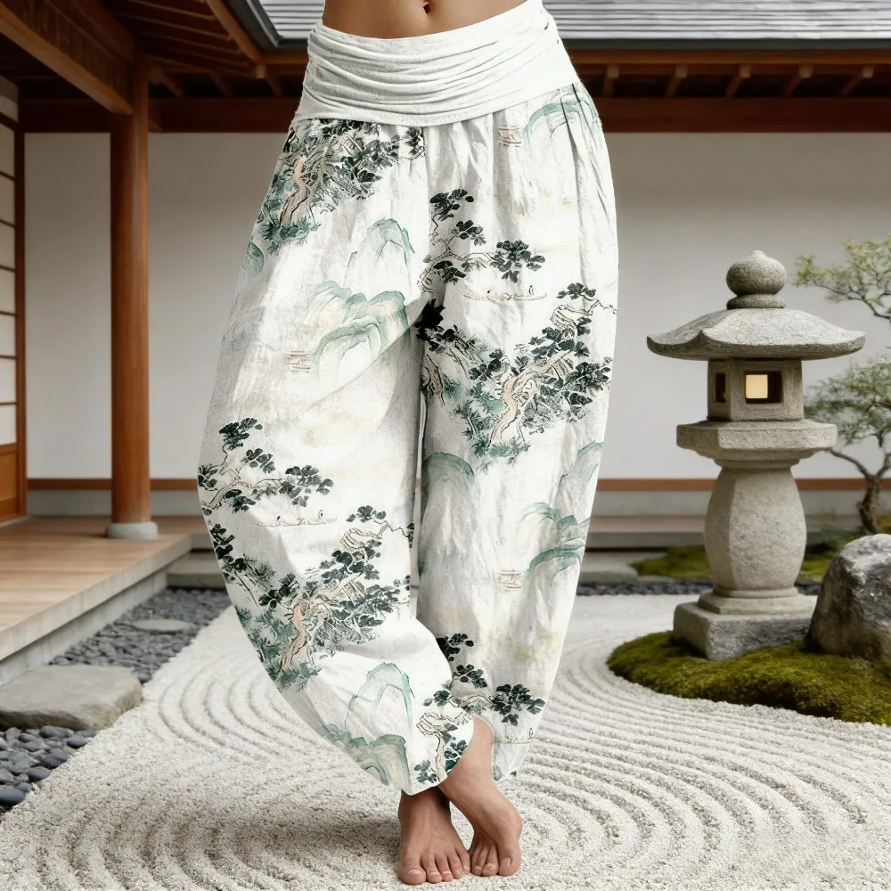 Vintage Landscape Painting Harem Pants Elastic High Waist Loose Fit Yoga & Casual Joggers Soft Breathable Cotton Trousers
Vintage Landscape Painting Harem Pants Elastic High Waist Loose Fit Yoga & Casual Joggers Soft Breathable Cotton Trousers
