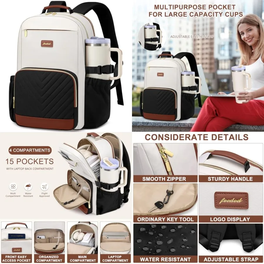 Laptop Backpack for Women Bookbag: Work School Backpacks with Pouch Pocket for Large Capacity Cup and USB Charger College Book
Laptop Backpack for Women Bookbag: Work School Backpacks with Pouch Pocket for Large Capacity Cup and USB Charger College Book
