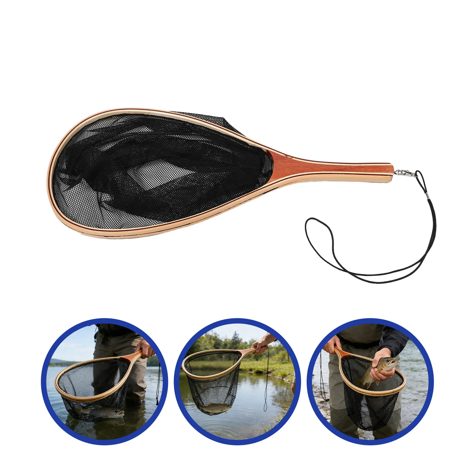 Wooden Fly Fishing Net with Natural Wood Finish Lightweight Portable Floating Landing Net for Trout Bass Lake Kayak
Wooden Fly Fishing Net with Natural Wood Finish Lightweight Portable Floating Landing Net for Trout Bass Lake Kayak