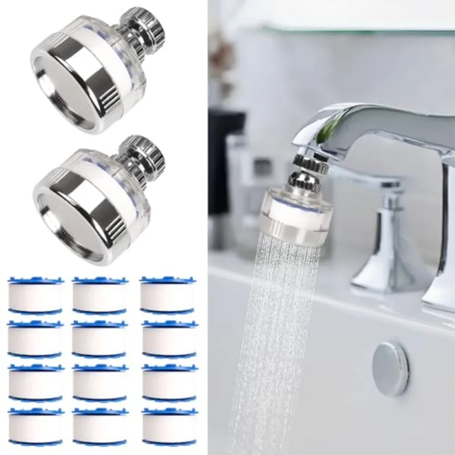 14 Pcs Sink Water Filter with Filter Elements Set, Universal Sink Faucet Filter 360°Rotating, Tap Water Filter Removes Fluoride
14 Pcs Sink Water Filter with Filter Elements Set, Universal Sink Faucet Filter 360°Rotating, Tap Water Filter Removes Fluoride