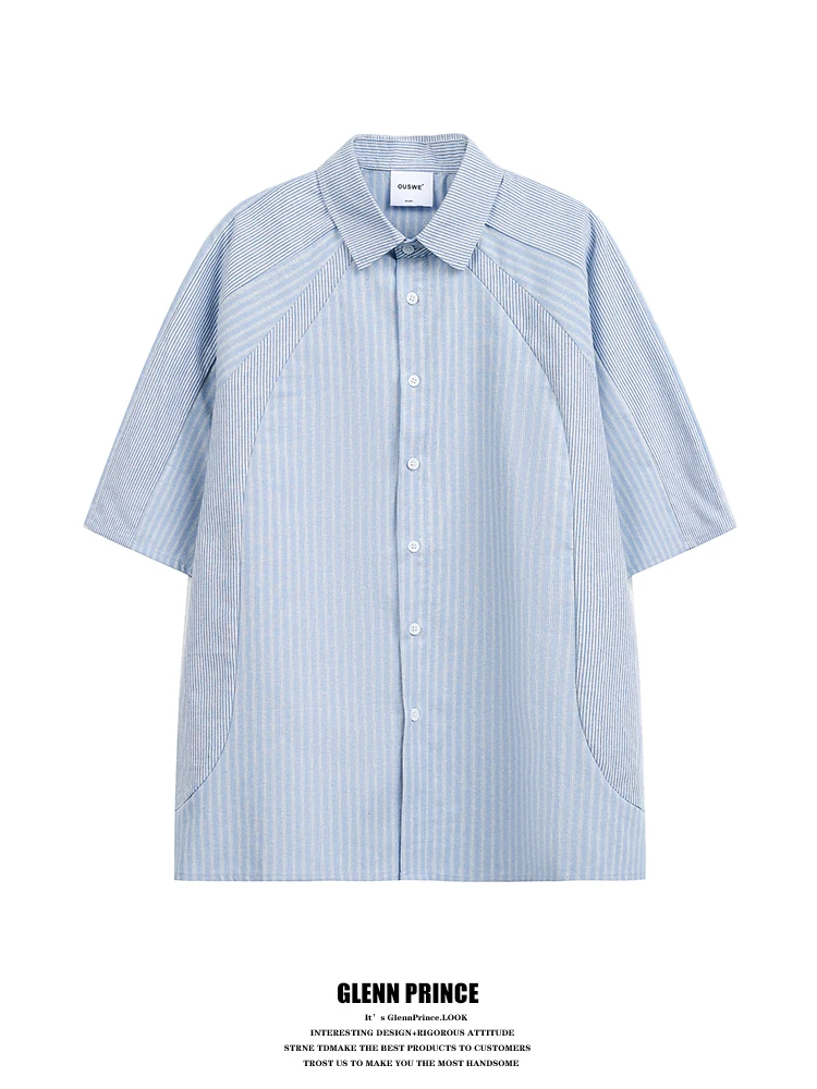 GPstudio American Retro Patchwork Stripe Short Sleeve Casual Shirt Men Summer Versatile Lazy Style Cotton Breathable Shirt
GPstudio American Retro Patchwork Stripe Short Sleeve Casual Shirt Men Summer Versatile Lazy Style Cotton Breathable Shirt