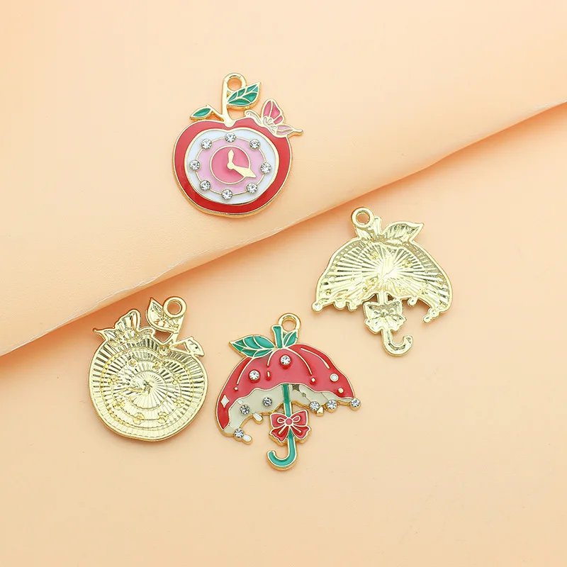 DIY Jewelry Accessories Alloy Oil Drip Apple Clock Apple Bracelet Jewelry Pendant Keychain
DIY Jewelry Accessories Alloy Oil Drip Apple Clock Apple Bracelet Jewelry Pendant Keychain